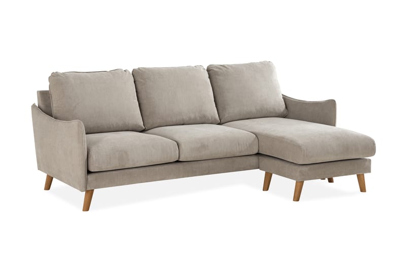 Trend Lyx 3-istuttava Oikeakätinen L-muotoinen Divaanisohva Kankaalla - Beige - Huonekalut - Sohva - Divaanisohva