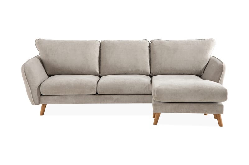 Trend Lyx 3-istuttava Oikeakätinen L-muotoinen Divaanisohva Kankaalla - Beige - Huonekalut - Sohva - Divaanisohva
