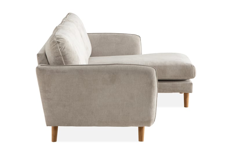 Trend Lyx 3-istuttava Oikeakätinen L-muotoinen Divaanisohva Kankaalla - Beige - Huonekalut - Sohva - Divaanisohva