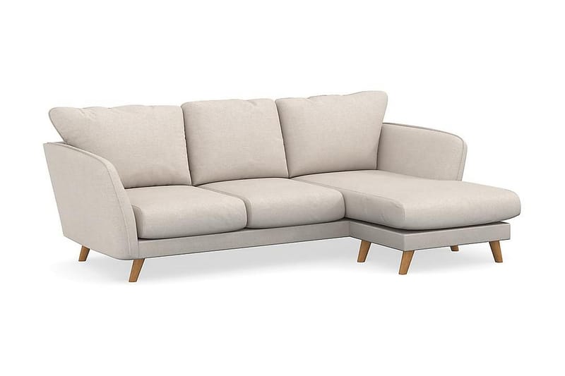 Trend Lyx 3-istuttava Oikeakätinen L-muotoinen Divaanisohva Kankaalla - Beige - Huonekalut - Sohva - Divaanisohva