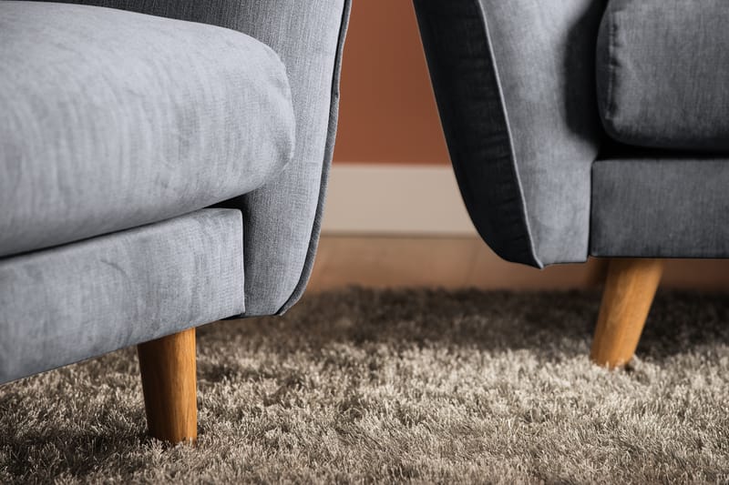 Trend Lyx 3-istuttava Oikeakätinen L-muotoinen Divaanisohva Kankaalla - Tummanharmaa - Huonekalut - Sohva - Divaanisohva