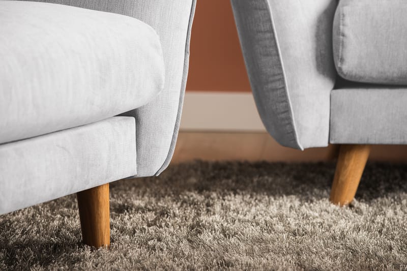 Trend Lyx 3-istuttava Oikeakätinen L-muotoinen Divaanisohva Kankaalla - Vaaleanharmaa - Huonekalut - Sohva - Divaanisohva