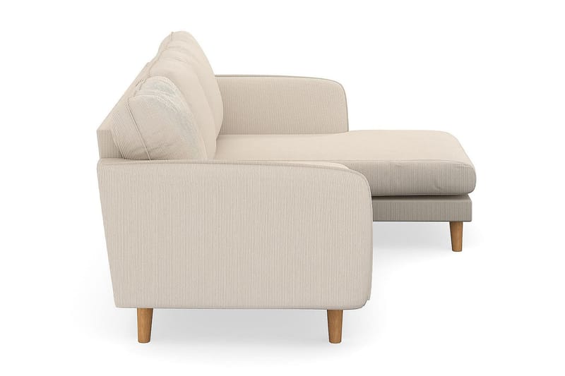 Trend Lyx 3-istuttava Oikeakätinen L-muotoinen Divaanisohva Manchester-kankaalla - Beige - Huonekalut - Sohva - Divaanisohva
