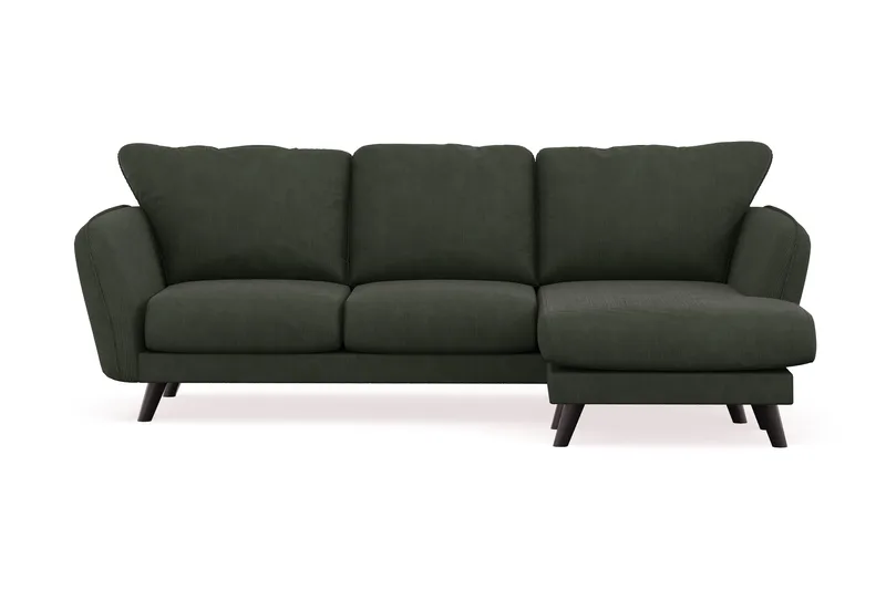 Trend Lyx 3-istuttava Oikeakätinen L-muotoinen Divaanisohva Manchester-kankaalla, Tummanvihreä