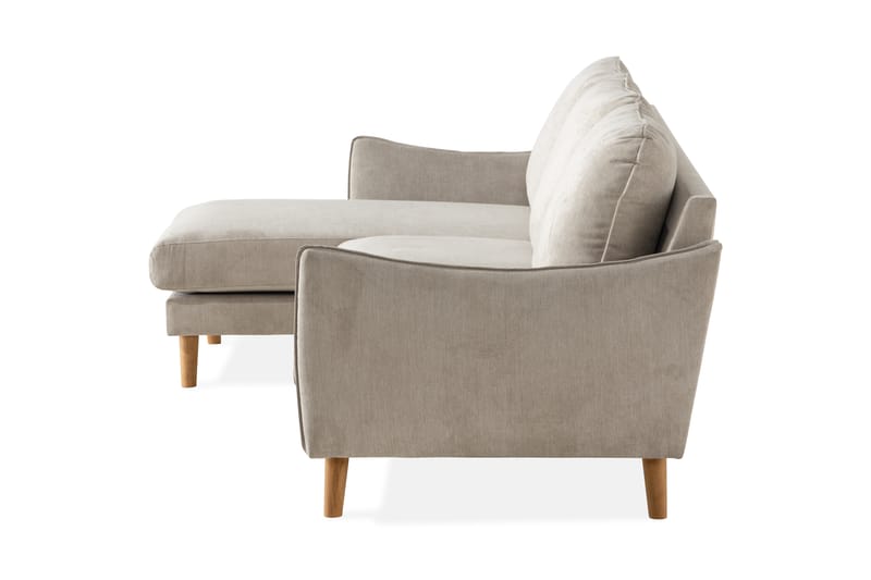 Trend Lyx 3-istuttava Vasenkätinen L-muotoinen Divaanisohva Kankaalla - Beige - Huonekalut - Sohva - Divaanisohva