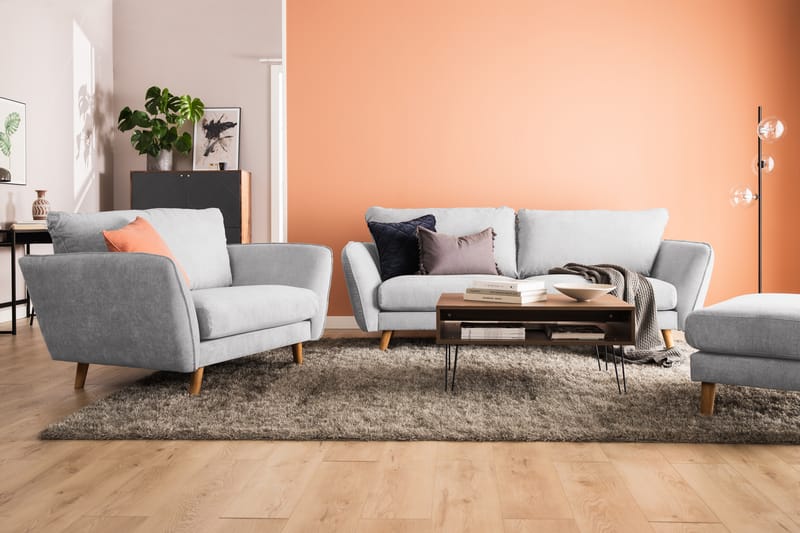 Trend Lyx 3-istuttava Vasenkätinen L-muotoinen Divaanisohva Kankaalla - Beige - Huonekalut - Sohva - Divaanisohva