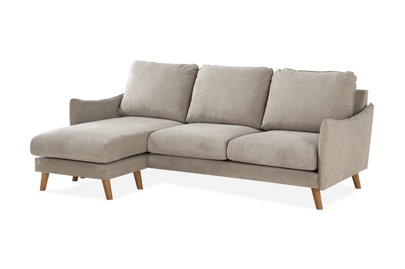Trend Lyx 3-istuttava Vasenkätinen L-muotoinen Divaanisohva Kankaalla - Beige - Huonekalut - Sohva - Divaanisohva - 4 istuttava sohva divaanilla
