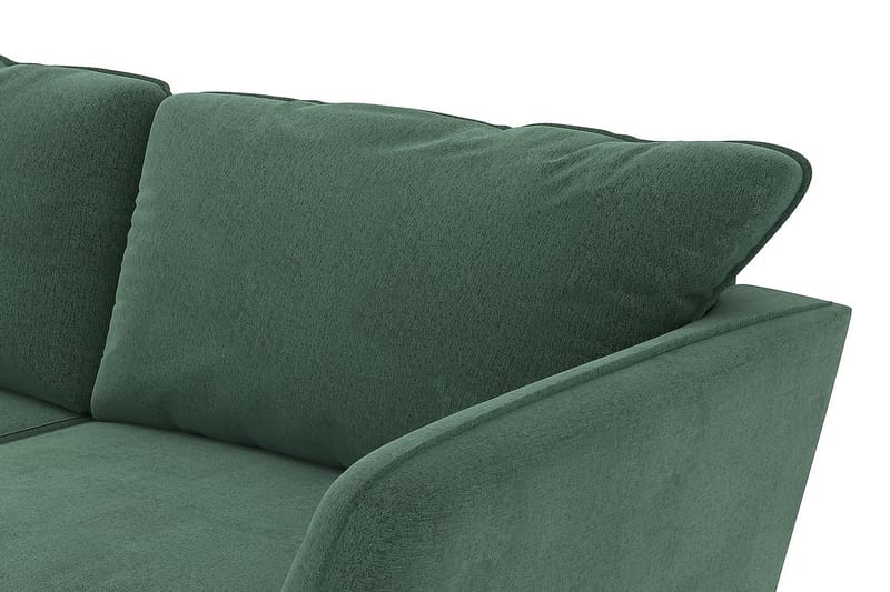 Trend Lyx 3-istuttava Vasenkätinen L-muotoinen Divaanisohva Sametilla - Tummanvihreä - Huonekalut - Sohva - Divaanisohva