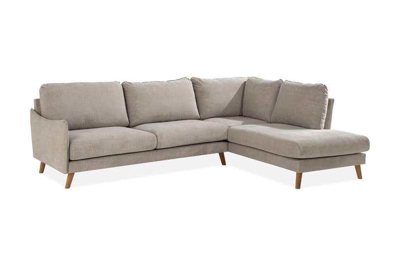 Trend Lyx 4-istuttava Oikeakätinen L-muotoinen Divaanisohva Kankaalla - Beige - Huonekalut - Sohva - Divaanisohva