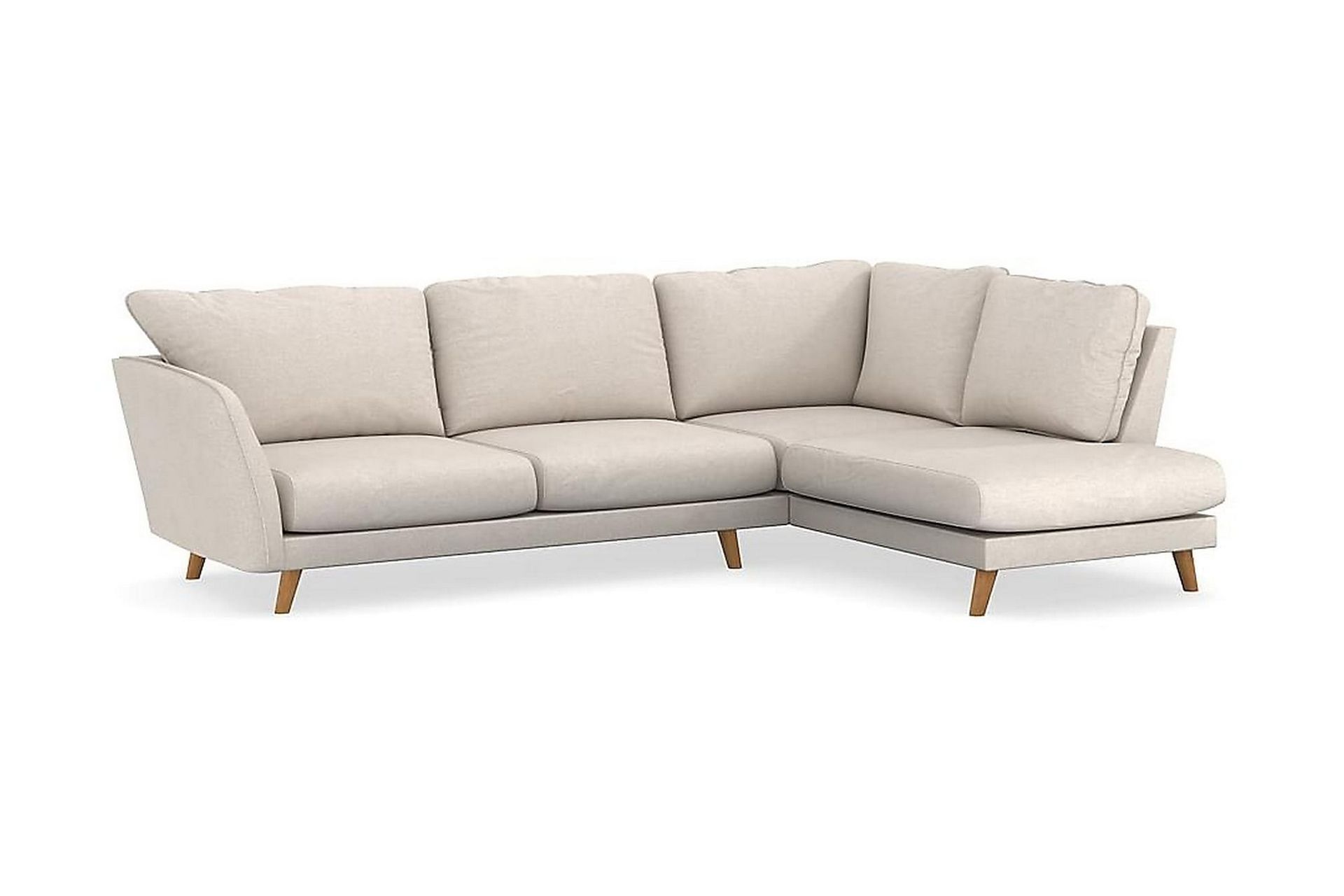 Trend Lyx 4-istuttava Oikeakätinen L-muotoinen Divaanisohva Kankaalla - Beige - Huonekalut - Sohva - Divaanisohva