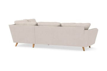 Trend Lyx 4-istuttava Oikeakätinen L-muotoinen Divaanisohva Kankaalla - Beige - Huonekalut - Sohva - Divaanisohva