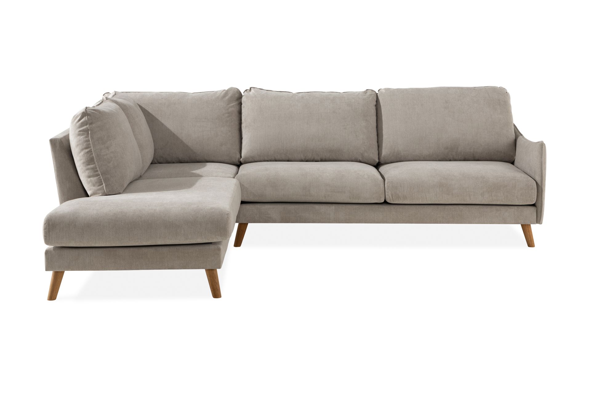 Trend Lyx 4-istuttava Vasenkätinen L-muotoinen Divaanisohva Kankaalla - Beige - Huonekalut - Sohva - Divaanisohva