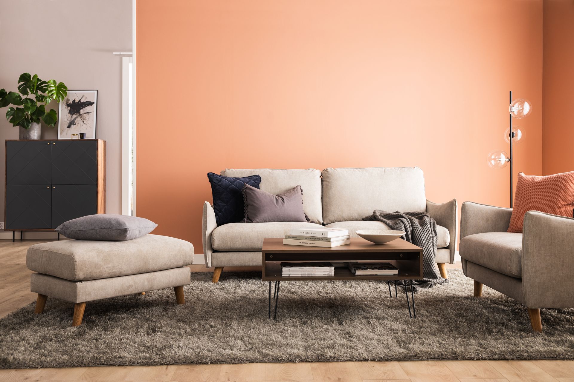 Trend Lyx 4-istuttava Vasenkätinen L-muotoinen Divaanisohva Kankaalla - Beige - Huonekalut - Sohva - Divaanisohva