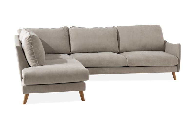 Trend Lyx 4-istuttava Vasenkätinen L-muotoinen Divaanisohva Kankaalla - Beige - Huonekalut - Sohva - Divaanisohva