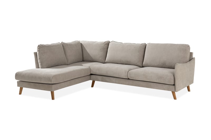 Trend Lyx 4-istuttava Vasenkätinen L-muotoinen Divaanisohva Kankaalla - Beige - Huonekalut - Sohva - Divaanisohva