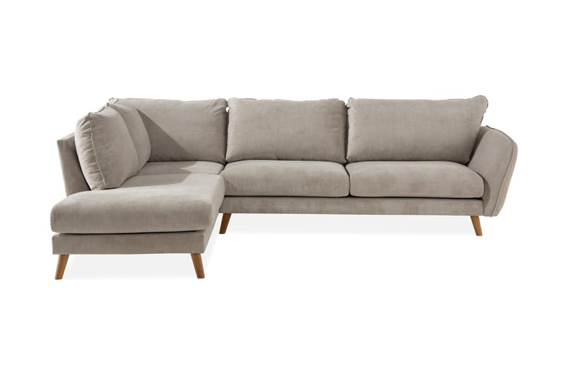 Trend Lyx 4-istuttava Vasenkätinen L-muotoinen Divaanisohva Kankaalla - Beige - Huonekalut - Sohva - Divaanisohva