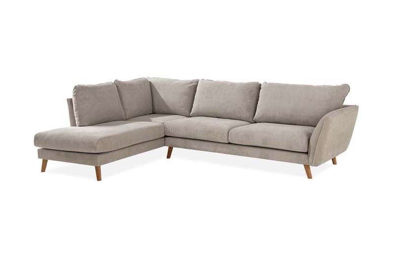 Trend Lyx 4-istuttava Vasenkätinen L-muotoinen Divaanisohva Kankaalla - Beige - Huonekalut - Sohva - Divaanisohva