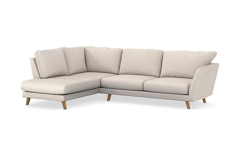 Trend Lyx 4-istuttava Vasenkätinen L-muotoinen Divaanisohva Kankaalla - Beige - Huonekalut - Sohva - Divaanisohva