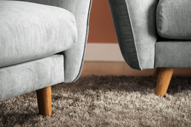 Trend Lyx 4-istuttava Vasenkätinen L-muotoinen Divaanisohva Kankaalla - Harmaa - Huonekalut - Sohva - Divaanisohva - 4 istuttava sohva divaanilla