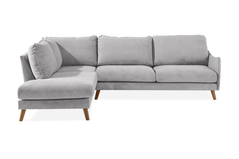 Trend Lyx 4-istuttava Vasenkätinen L-muotoinen Divaanisohva Kankaalla, Vaaleanharmaa