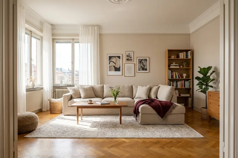 Valencia Extra Syvä 4-istuttava sohva divaanilla, oikea - Beige - Huonekalut - Sohva - Divaanisohva - 4 istuttava sohva divaanilla