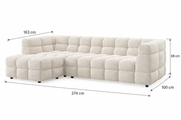 4-istuttava Sohva Elise divaanilla Vasemmalla - Beige - Huonekalut - Sohva - Divaanisohva