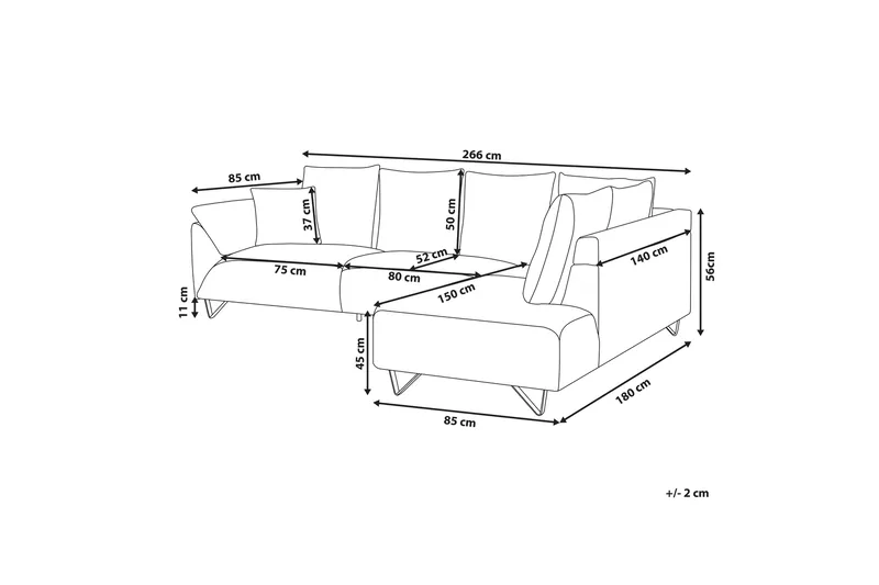 4:n ist Kulmasohva Hennung Vasen - Harmaa - Huonekalut - Sohva - Divaanisohva