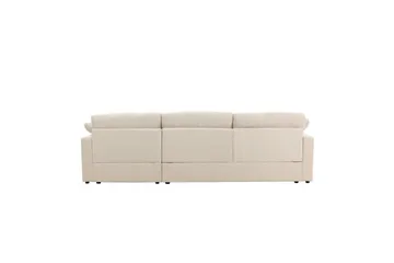 Amalfi vasemmanpuoleinen l-mallinen kulmasohva divaanilla 297 cm kangasta - Beige - Huonekalut - Sohva - Divaanisohva - 3 istuttava sohva divaanilla