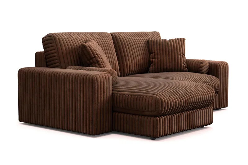 Arken Lyx 3-istuttava Käännettävä L-muotoinen Syvä Divaanisohva Manchester - Tummanruskea - Huonekalut - Sohva - Divaanisohva - 3 istuttava sohva divaanilla