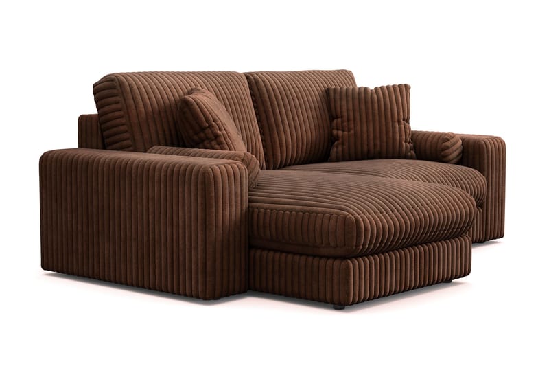 Arken Lyx 3-istuttava Käännettävä L-muotoinen Syvä Divaanisohva Manchester - Tummanruskea - Huonekalut - Sohva - Divaanisohva - 3 istuttava sohva divaanilla