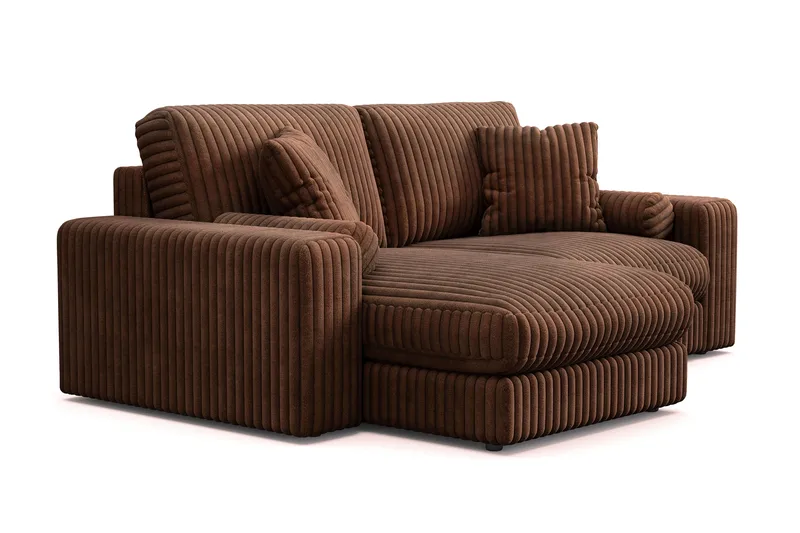 Arken Lyx 3-istuttava Käännettävä L-muotoinen Syvä Divaanisohva Manchester - Tummanruskea - Huonekalut - Sohva - Divaanisohva - 3 istuttava sohva divaanilla