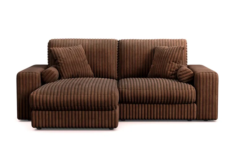 Arken Lyx 3-istuttava Käännettävä L-muotoinen Syvä Divaanisohva Manchester - Tummanruskea - Huonekalut - Sohva - Divaanisohva - 3 istuttava sohva divaanilla