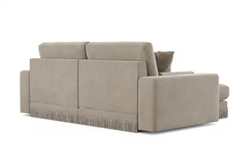 Arken Lyx 3-istuttava käännettävä L-muotoinen syvä samettidivaanisohva - Beige - Huonekalut - Sohva - Divaanisohva - 3 istuttava sohva divaanilla