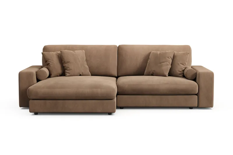 Arken Lyx 4-istuttava Käännettävä L-muotoinen Syvä Divaanisohva Manchester - Ruskea - Huonekalut - Sohva - Divaanisohva