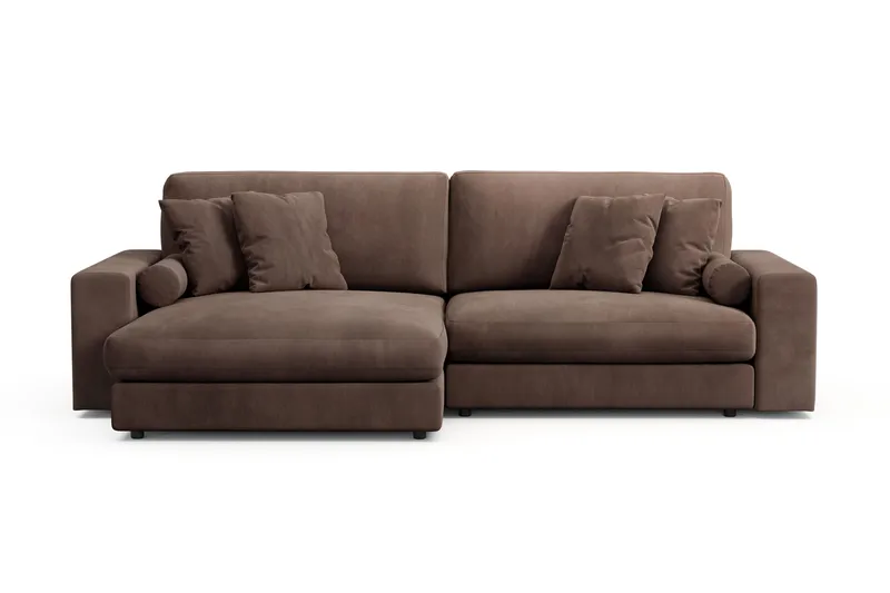 Arken Lyx 4-istuttava Käännettävä L-muotoinen Syvä Divaanisohva Manchester - Ruskea - Huonekalut - Sohva - Divaanisohva