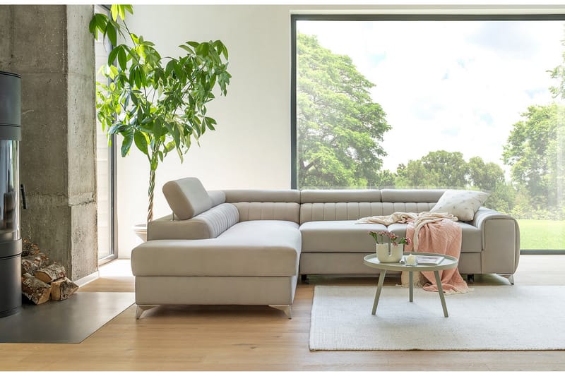 Avopäätysohva Laucha Vasen - Beige - Huonekalut - Sohva - Divaanisohva