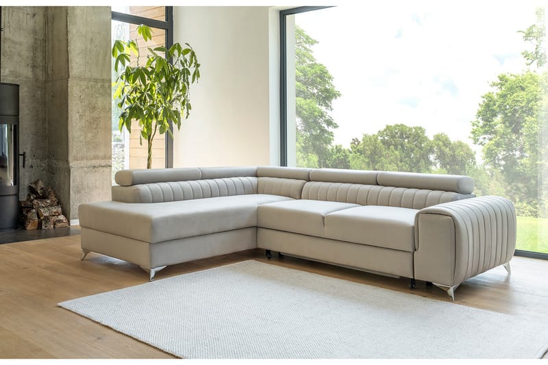 Avopäätysohva Laucha Vasen - Beige - Huonekalut - Sohva - Divaanisohva