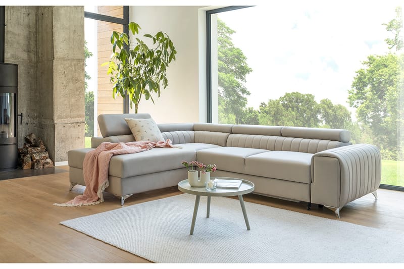 Avopäätysohva Laucha Vasen - Beige - Huonekalut - Sohva - Divaanisohva