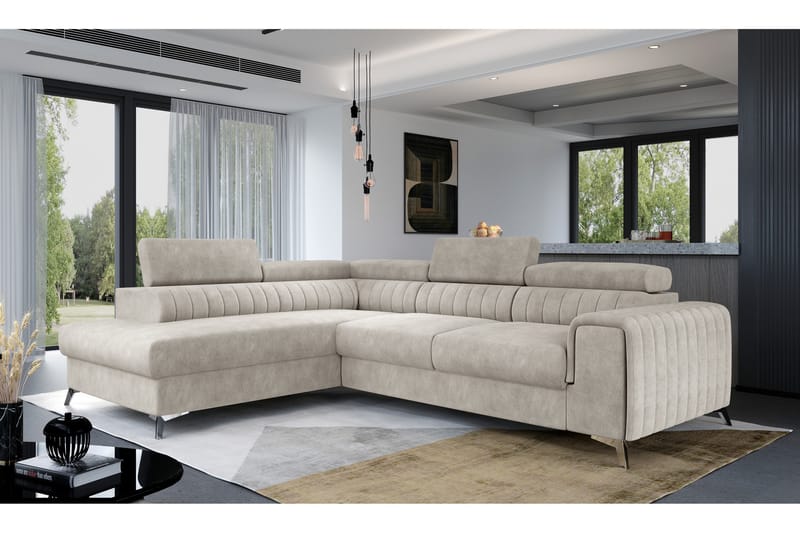 Avopäätysohva Laucha Vasen - Beige - Huonekalut - Sohva - Divaanisohva