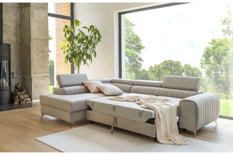 Avopäätysohva Laucha Vasen - Beige - Huonekalut - Sohva - Vuodesohva