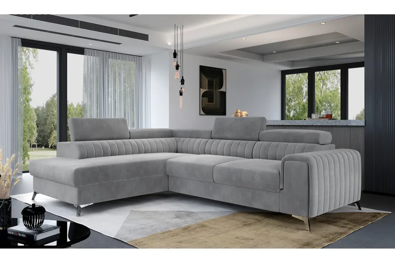 Avopäätysohva Laucha Vasen, Harmaa