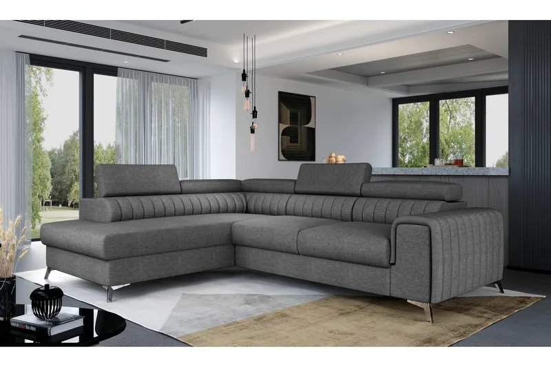 Avopäätysohva Laucha Vasen, Harmaa