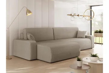 Barile sohva divaanilla, 3-ist. - Beige - Huonekalut - Sohva - Divaanisohva - 3 istuttava sohva divaanilla