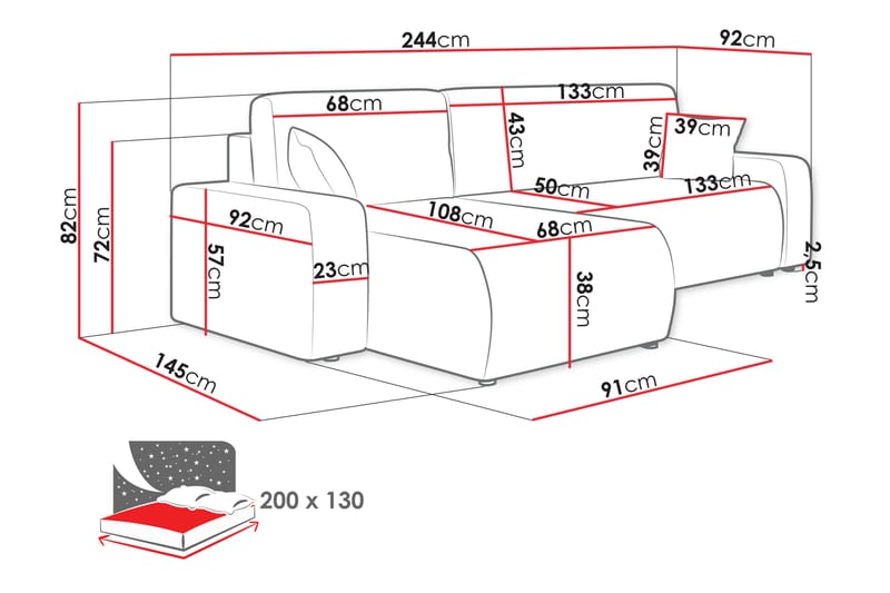Barile sohva divaanilla, 3-ist. - Vaaleanharmaa - Huonekalut - Sohva - Divaanisohva - 3 istuttava sohva divaanilla