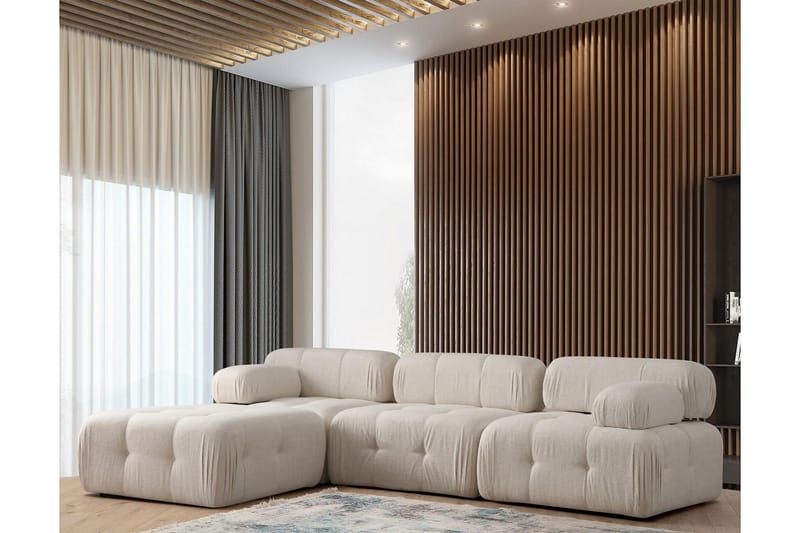 Belgin Kupliva Divaanisohva 3-istuttava 315 cm - Vaaleabeige - Huonekalut - Sohva - Moduulisohva - Moduulisohvakokonaisuus