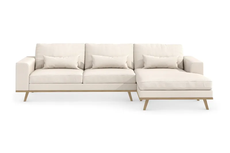 Copenhagen 4-istuttava Oikeakätinen L-muotoinen Divaanisohva Kankaalla - Beige - Huonekalut - Sohva - Divaanisohva