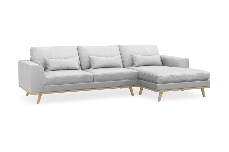 Copenhagen 4-istuttava Oikeakätinen L-muotoinen Divaanisohva Kankaalla - Vaaleanharmaa - Huonekalut - Sohva - Divaanisohva