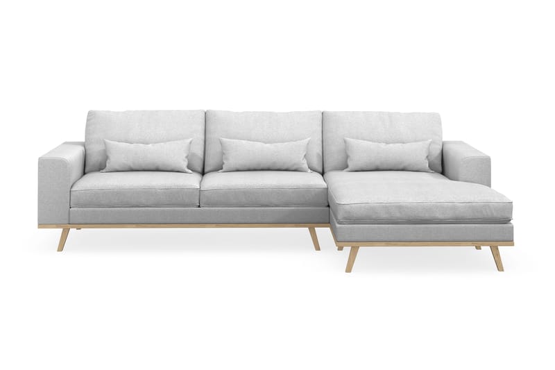 Copenhagen 4-istuttava Oikeakätinen L-muotoinen Divaanisohva Kankaalla - Vaaleanharmaa - Huonekalut - Sohva - Divaanisohva