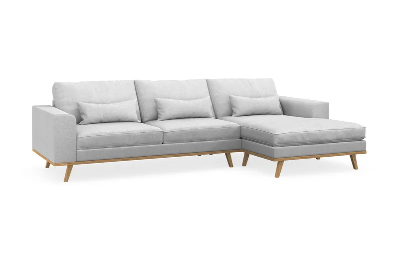 Copenhagen 4-istuttava Oikeakätinen L-muotoinen Divaanisohva Kankaalla - Vaaleanharmaa - Huonekalut - Sohva - Divaanisohva