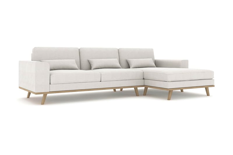 Copenhagen 4-istuttava Oikeakätinen L-muotoinen Divaanisohva Kankaalla - Vaaleanharmaa - Huonekalut - Sohva - Divaanisohva